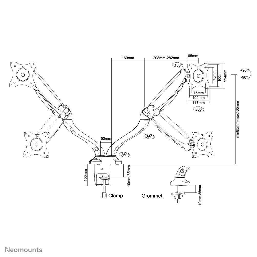 Soporte de escritorio Neomounts Select para monitor
